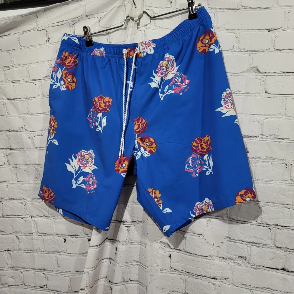 Bonobos Blue Floral Swim Trunks